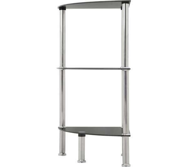 AVF S53-A 3-Tier Corner Shelving Unit - Black & Chrome - S53 - Currys ...
