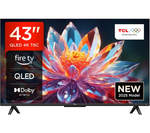 Tcl T6c 43 Qled 4k Hdr Smart Fire Tv With Freely 43t6c Uk