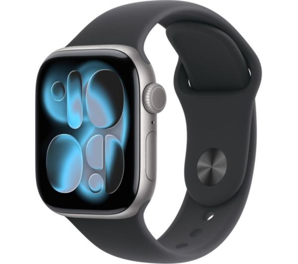 An image of APPLE Refurbished Watch Series 11 - 42 mm Space Grey Aluminium Case with Black Sport Band, S/M (Excellent Condition)
