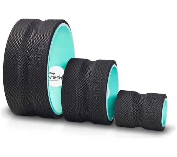 An image of CHIRP Wheel+ Stretcher & Massager - Pack of 3 (4", 6", 10"), Black