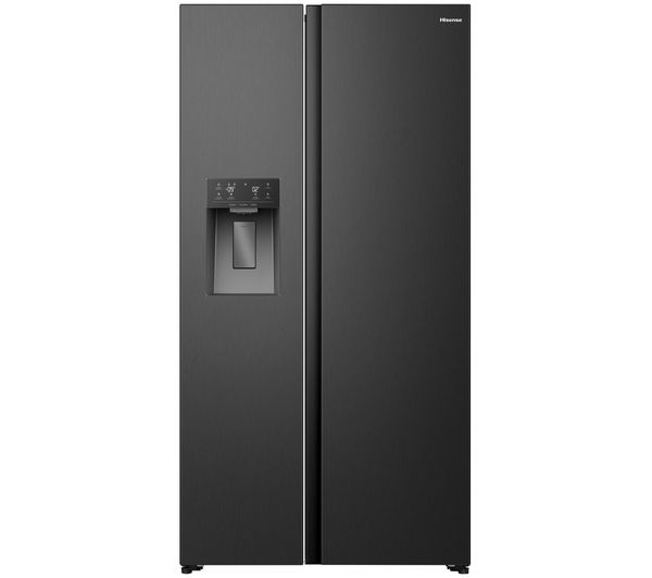 An image of HISENSE PureFlat RS5P528STFC American-Style Smart Fridge Freezer - Black Stainless Steel