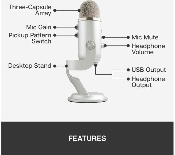 Buy Blue Yeti Professional Usb Microphone Silver Free Delivery Currys