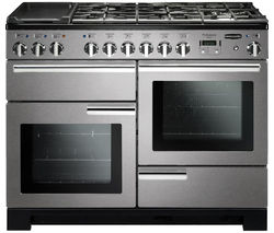 RANGEMASTER Professional Deluxe 110 Dual Fuel Range Cooker - Stainless Steel & Chrome