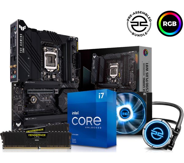 PCS B2039981 PCSPECIALIST Intel Core i7 Processor TUF GAMING Motherboard 16 GB RAM FrostFlow Liquid Cooler Components Bundle Currys Business