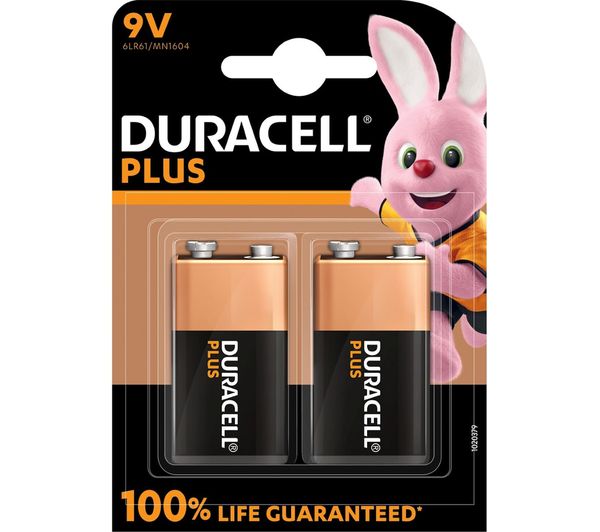 Image of DURACELL Plus 9V Alkaline Battery - Pack of 2