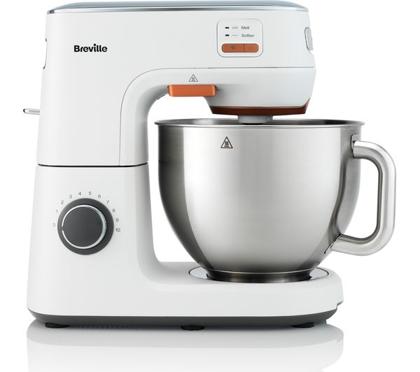 Image of BREVILLE HeatSoft VFM027 Stand Mixer - White & Stainless Steel