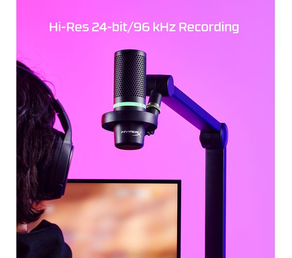4P5E2AA - HYPERX DuoCast Gaming Microphone - Black - Currys Business 