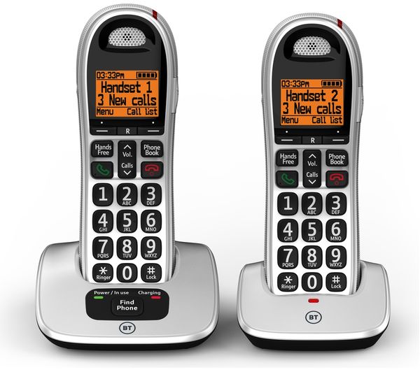 Bt 4000 Cordless Phone Twin Handsets Silver Black