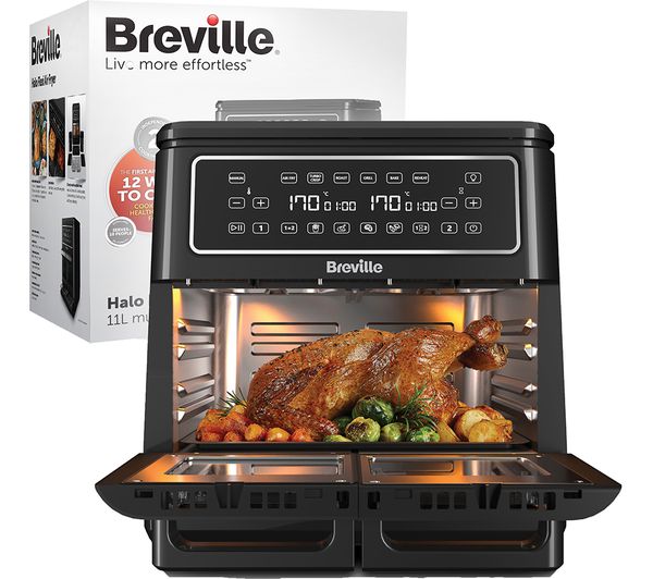 BREVILLE Halo Flexi VDF130 Dual Zone Air Fryer - Black