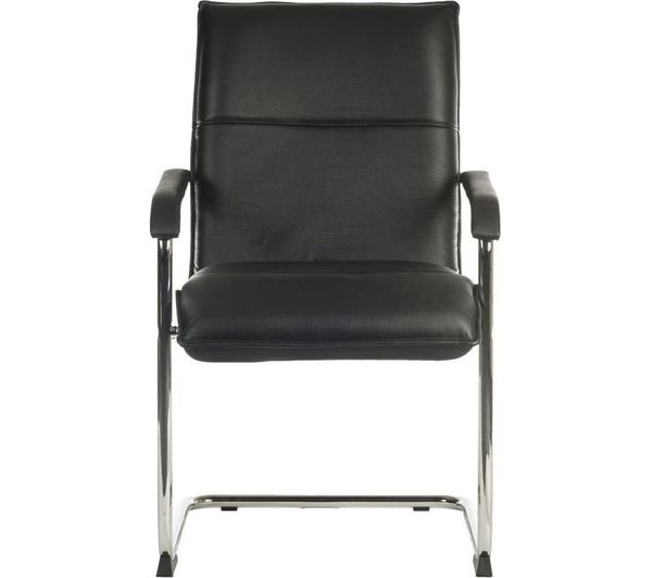 TEKNIK Envoy 1309 Leather Chair - Black & Silver, Set of 2