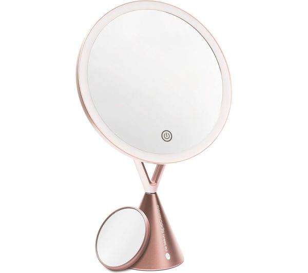 Rio Led Make Up Mirror With 5x Magnifying Spot Mirror Rose Gold