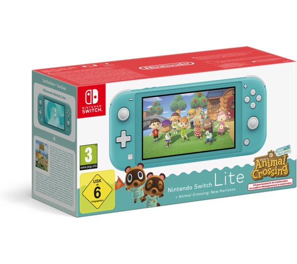Nintendo Switch Lite Animal Crossing New Horizons Bundle Turquoise