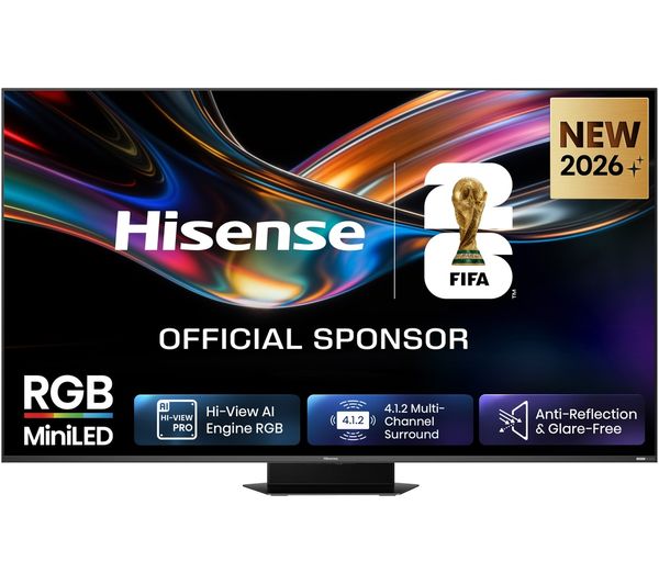 An image of HISENSE 75UR9STUK 75" Smart 4K Ultra HD HDR RGB Mini LED TV