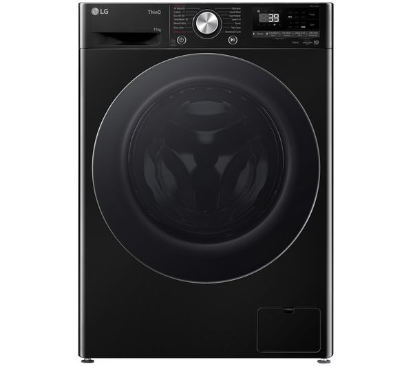 An image of LG Series 4 Pro F4Y711NCTN1 WiFi-enabled 11 kg 1400 Spin Washing Machine - Black