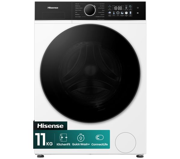 An image of HISENSE KitchenFit 3i Series WF3I1143BWL WiFi-enabled 11 kg 1400 Spin Washing Machine - White