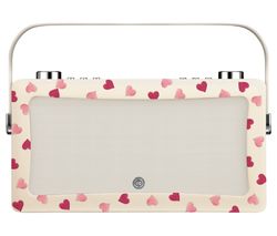 VQ by Emma Bridgewater Hepburn Portable DAB+/FM Bluetooth Radio - Pink Hearts