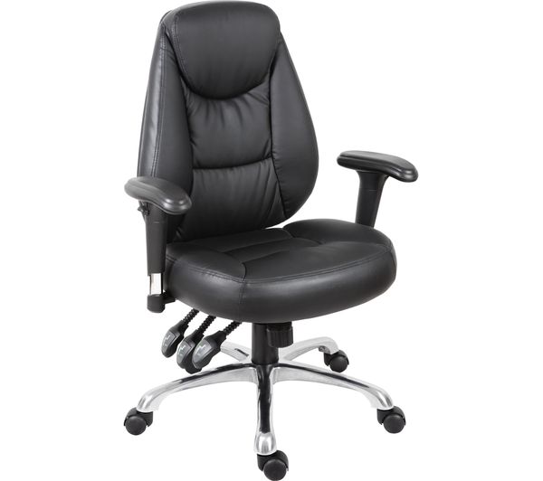 Teknik Portland Leather Look Operator Chair Black