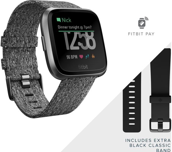 fitbit versa special edition woven smartwatch