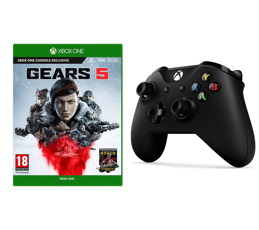 MICROSOFT Gears 5 & Xbox Wireless Controller Bundle - Black, Black