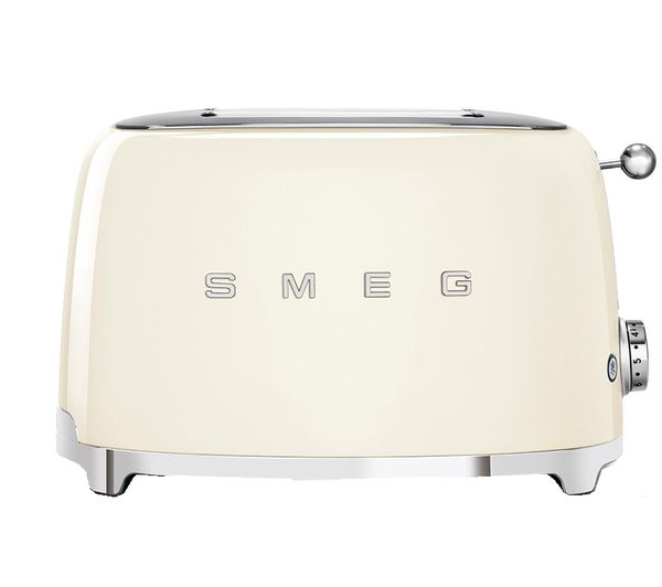 Smeg 50s Retro Tsf01cruk 2 Slice Toaster Cream