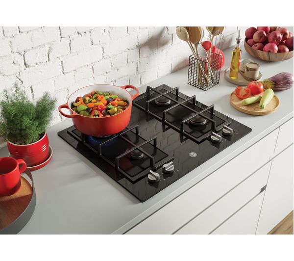 33802815 HOOVER HVG6K3B 60 cm Gas Hob Black Currys Business
