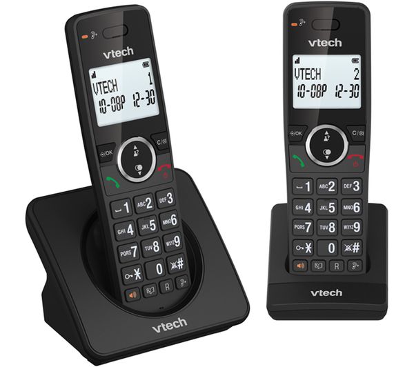 Vtech Es2001 Cordless Phone Twin Handsets Black