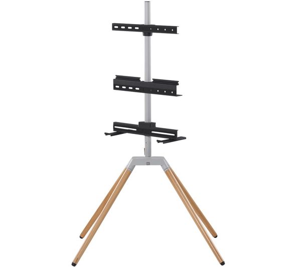 One For All Wm7476 32 70 Quadpod Tv Stand Oak Silver Grey