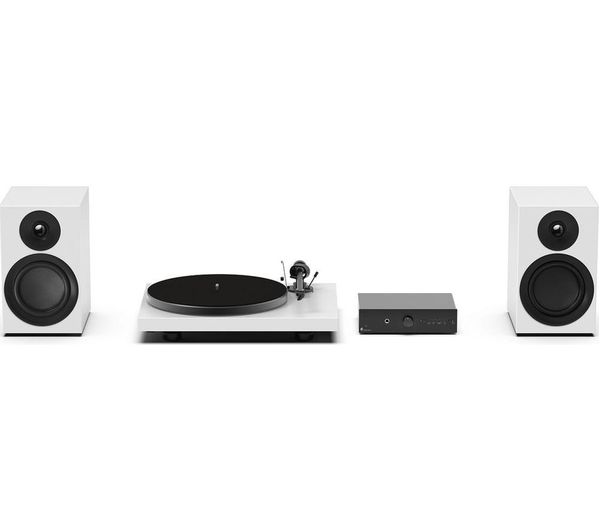 Pro Ject Colourful Audio Belt Drive Turntable Stereo Box And Speaker System Satin White