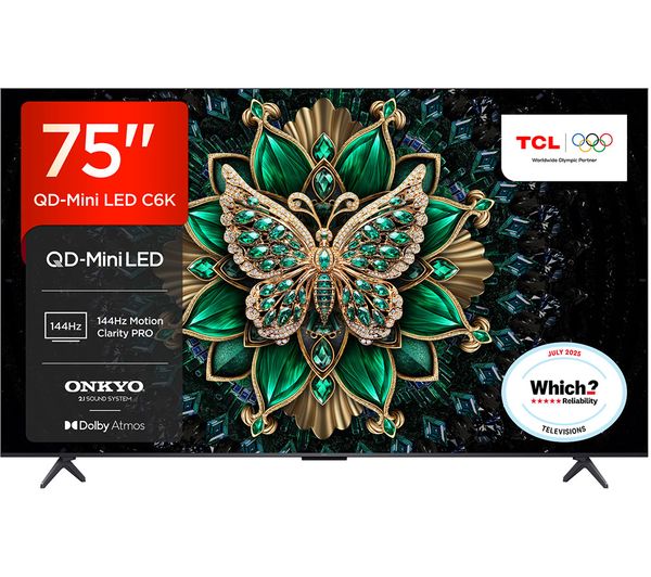 TCL C6K 75" QD-Mini LED 4K HDR Smart Google TV - 75C6K