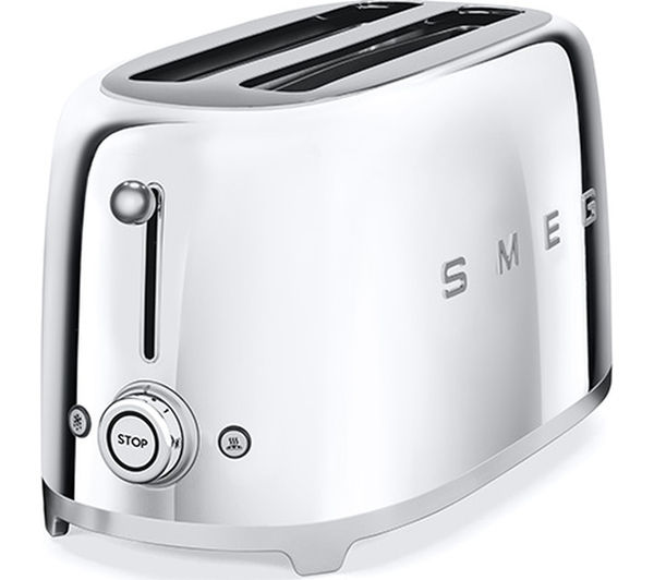 smeg kettle and 4 slice toaster chrome