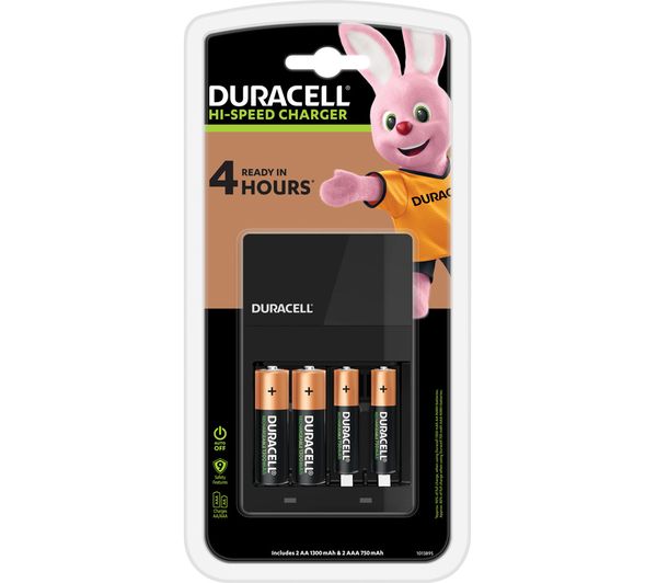 Image of DURACELL CEF14 4-Battery Charger with Batteries