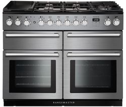 RANGEMASTER Nexus SE NEXSE110DFFSS/C 110 cm Dual Fuel Range Cooker - Stainless Steel & Chrome
