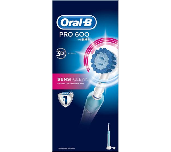 ORAPRO600SEN ORAL B Pro 600 SensiClean Electric Toothbrush Currys