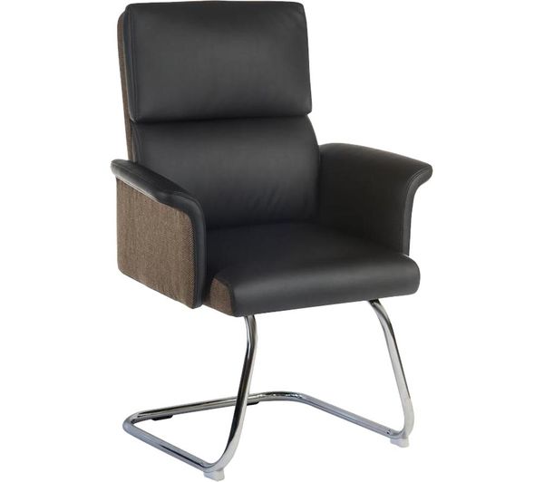 Teknik Elegance 6959blk Faux Leather Visitor Chair Black Brown