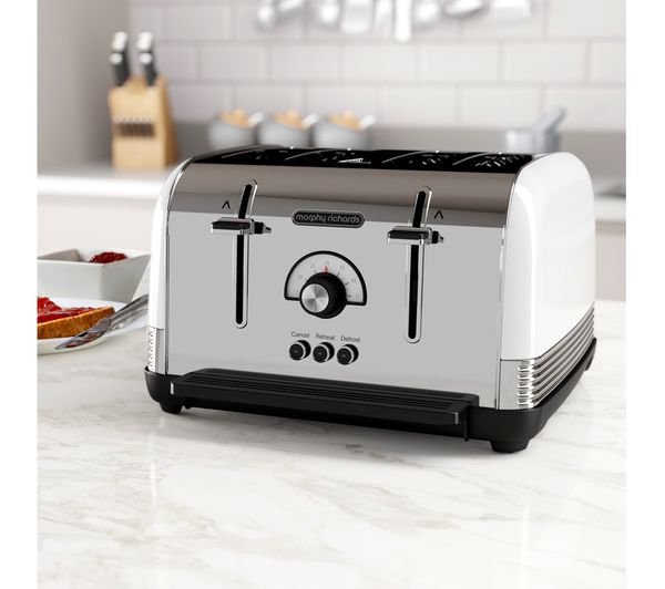 240332 MORPHY RICHARDS Venture Retro 240332 4Slice Toaster White