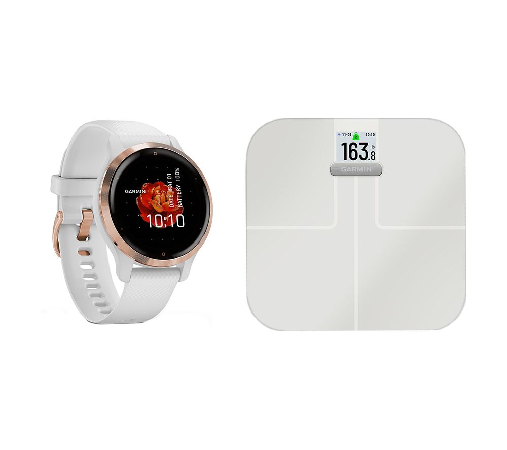 Venu 2S Smartwatch Rose Gold & Index S2 Smart Scale Bundle