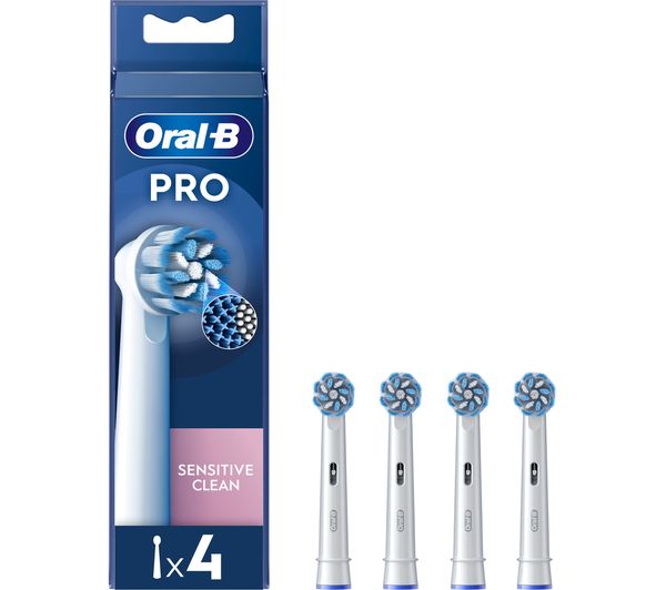 Pro Sensitive Clean X-Filaments Replacement Toothbrush Head - Pack of 4, White