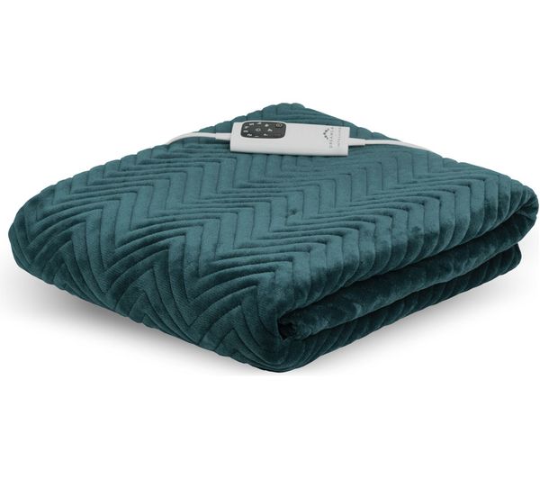 Dreamland Hurry Home Deluxe Velvet Heated Throw Emerald Green 160 X 120 Cm