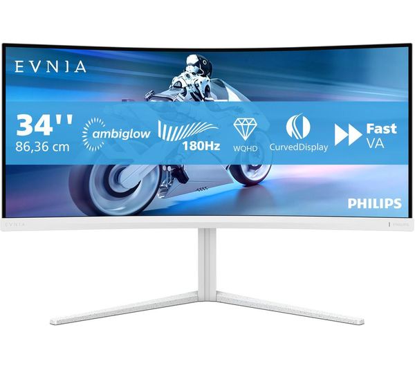 Philips Evnia 34m2c5501 00 Wide Quad Hd 34 Curved Va Lcd Gaming Monitor Grey White