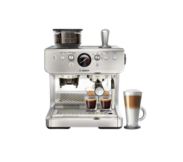 An image of BOSCH Series 4 HomeCafe PFG403B3 Semi-Automatic Coffee Machine - Silver