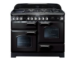 RANGEMASTER Classic Deluxe 110 Dual Fuel Range Cooker - Black & Chrome
