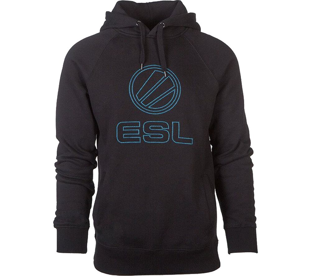 ESL Stitched Hoodie - Extra Large, Black & Blue, Black