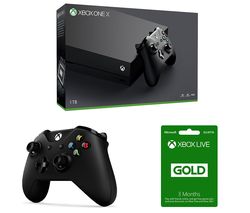 MICROSOFT Xbox One X, Wireless Controller & Xbox LIVE Gold Membership 3 Month Subscription Bundle