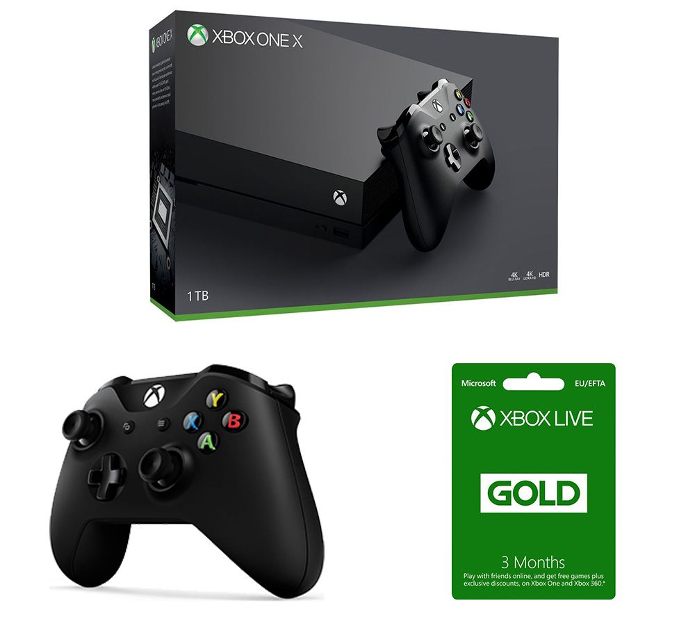 Buy MICROSOFT Xbox One X, Wireless Controller & Xbox LIVE Gold ...