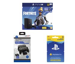 SONY PlayStation 4 Pro with Fortnite Neo Versa, Twin Docking Station & PlayStation Plus Bundle - 1 TB