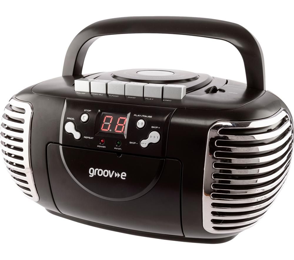 GROOV-E Retro GV-PS813 Boombox - Black, Black