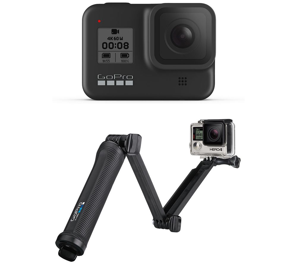 Gopro HERO8 4K Ultra HD Action Camera & 3-Way Mount Bundle, Black