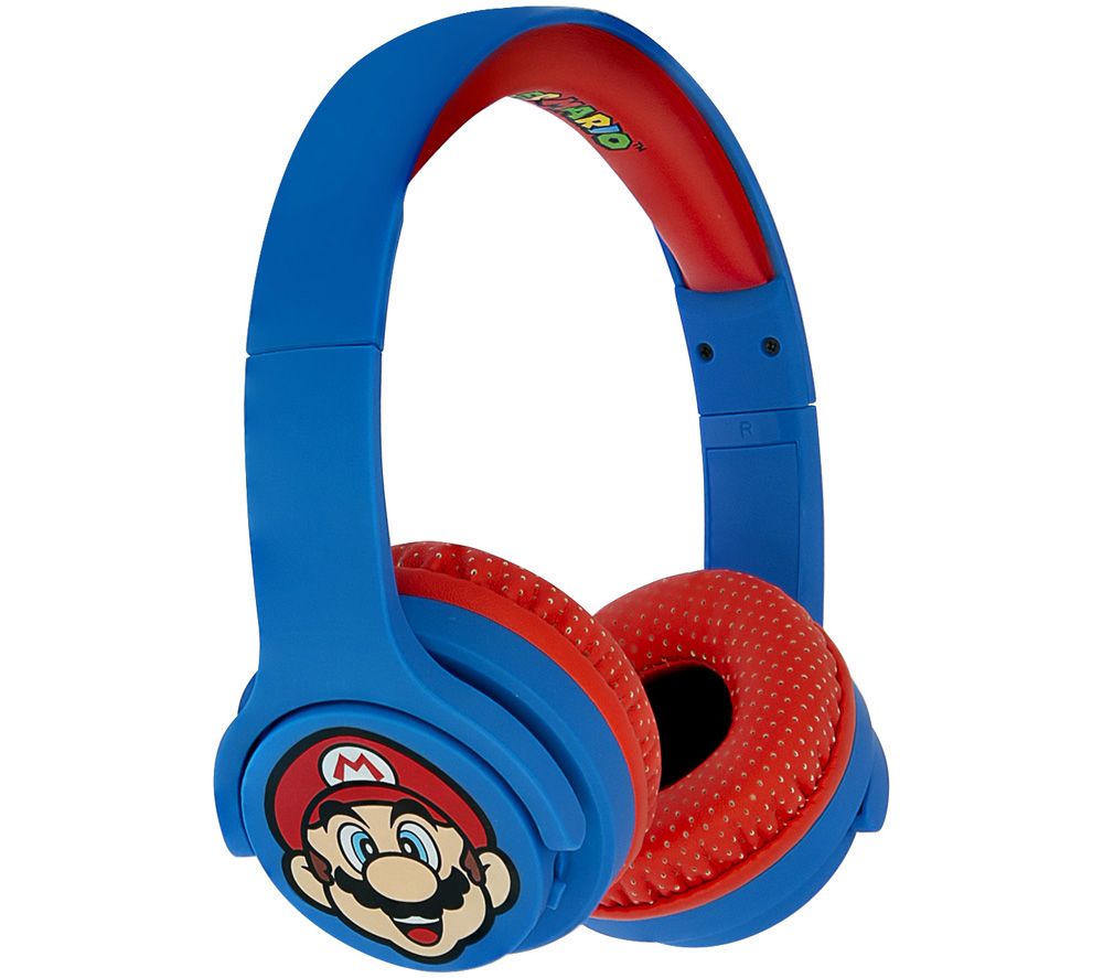 OTL Super Mario SM0694 Wireless Bluetooth Kids Headphones - Blue & Red