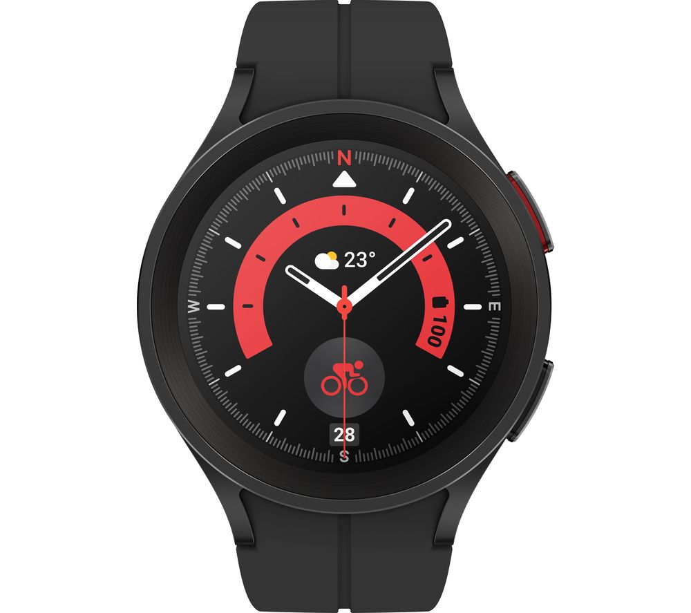 Galaxy Watch5 Pro 4G with Bixby & Google Assistant - Black Titanium, 45 mm