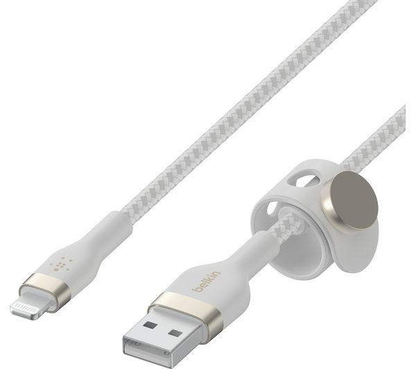 CAA010BT1MWH BELKIN Braided Lightning to USBA Cable 1 m, White